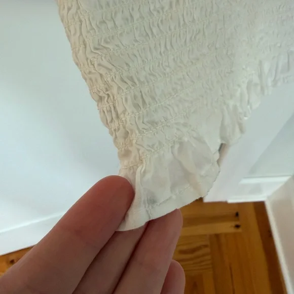 Madewell Lucie Smocked Tank Top Eyelet White Large - Picture 8 of 12